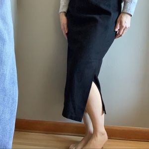 Vintage Fundamental Things black wool skirt with side slit